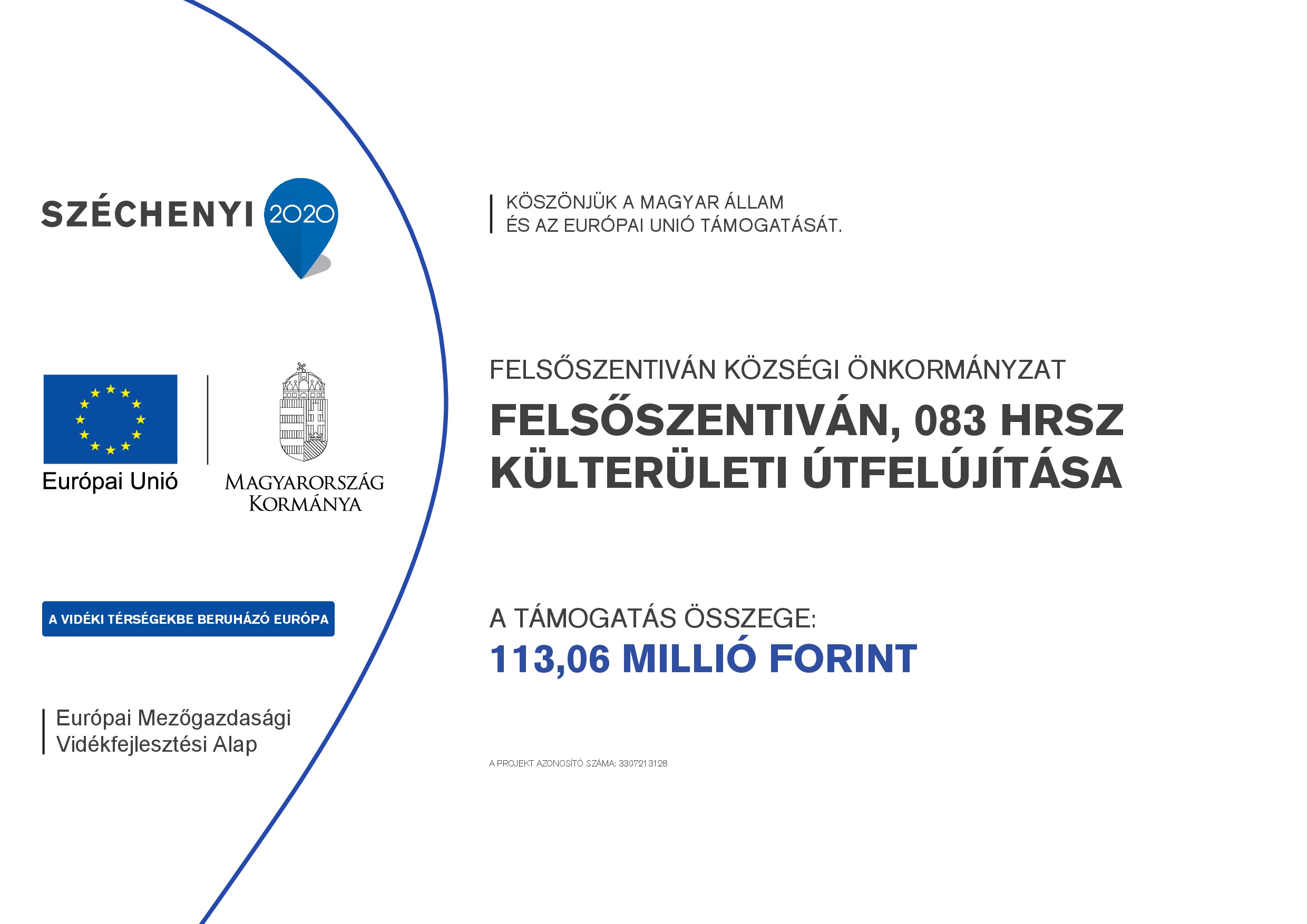 Felsoszentiván, 083 hrsz külterületi útfelújítása